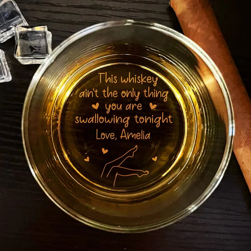Custom Name Naughty Whiskey Gifts for Couples - Personalized Engraving Whiskey Glass