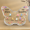 A Legacy Passed From Mom To Grandma - Family Personalized Custom Butterfly Shaped Acrylic Plaque - Gift For Mom, Grandma