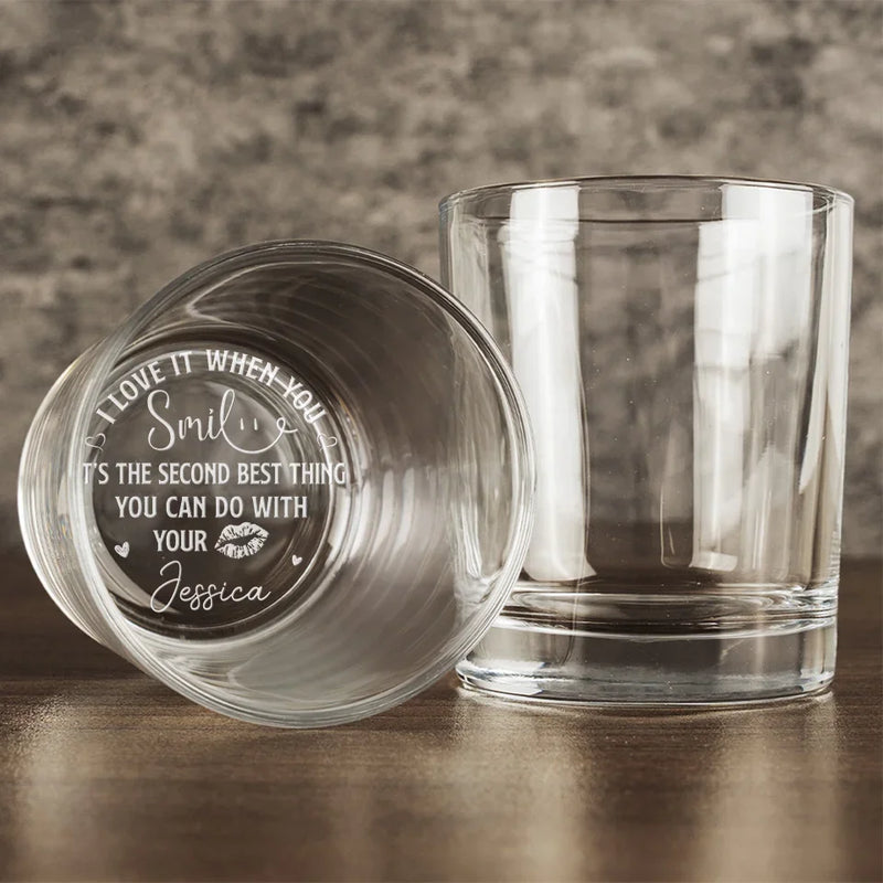 With You, Love Feels Easy - Couple Personalized Custom Whiskey Glass - Gift For Husband Wife, Anniversary