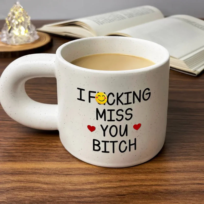Never Too Far To Have Coffee Together - Bestie Personalized Custom Chunky Mug - Gift For Best Friends, BFF, Sisters