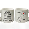 Never Too Far To Have Coffee Together - Bestie Personalized Custom Chunky Mug - Gift For Best Friends, BFF, Sisters