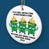 Putting Out Work Fires Together - Coworker Personalized Custom Ornament - Ceramic Round Shaped - Christmas Gift, Gift For Coworkers, Work Friends, Colleagues