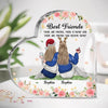 There Are Friends That Become Family - Bestie Personalized Custom Heart Shaped Acrylic Plaque - Christmas Gift For Best Friends, BFF, Sisters