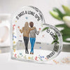 Cheers To The Good Times And Great Friends - Bestie Personalized Custom Heart Shaped Acrylic Plaque - Christmas Gift For Best Friends, BFF, Sisters