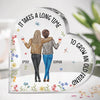 Cheers To The Good Times And Great Friends - Bestie Personalized Custom Heart Shaped Acrylic Plaque - Christmas Gift For Best Friends, BFF, Sisters