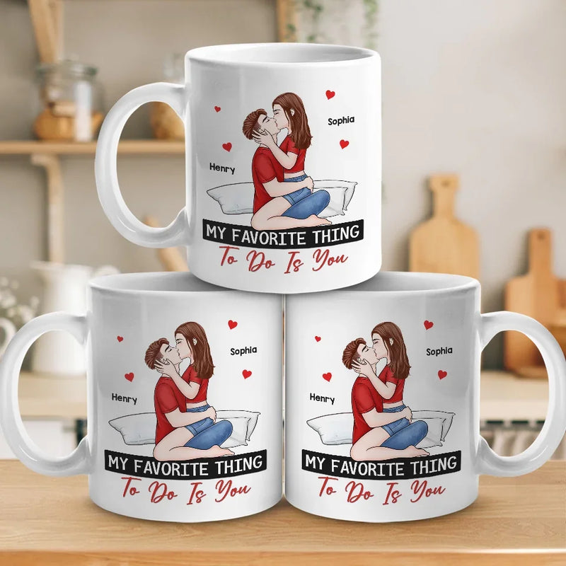 One Kiss, A Thousand Promises - Couple Personalized Custom Mug - Christmas Gift For Husband Wife, Anniversary