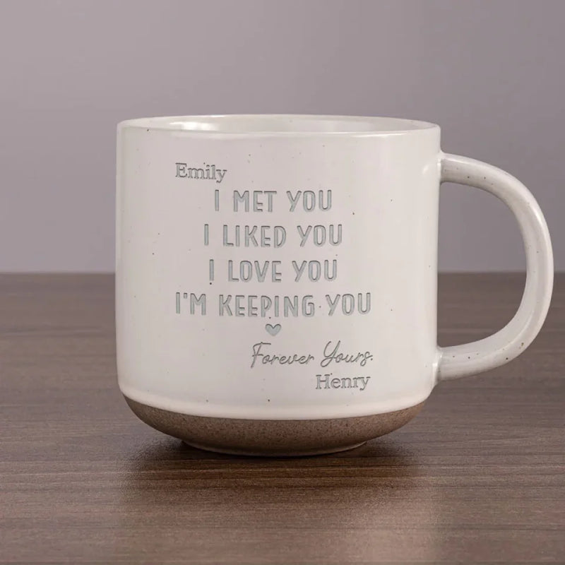 Custom Name Romantic Love Gifts for Couples - Personalized Pottery Mug
