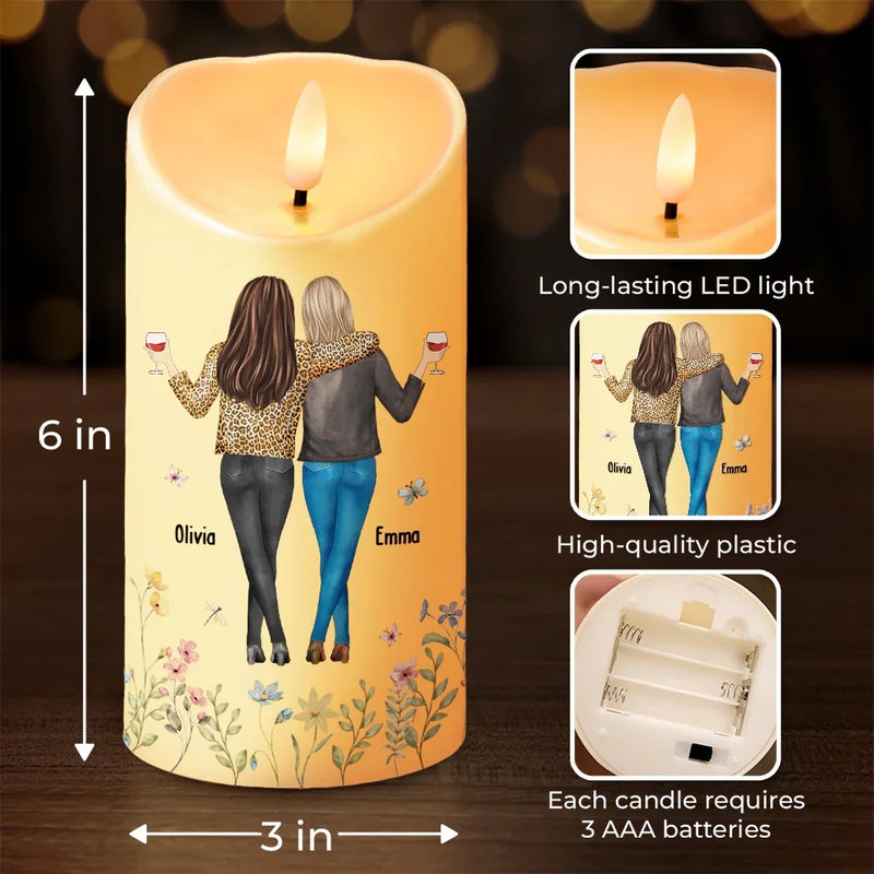Custom Name Best Friend Gifts for Women - Personalized LED Candle