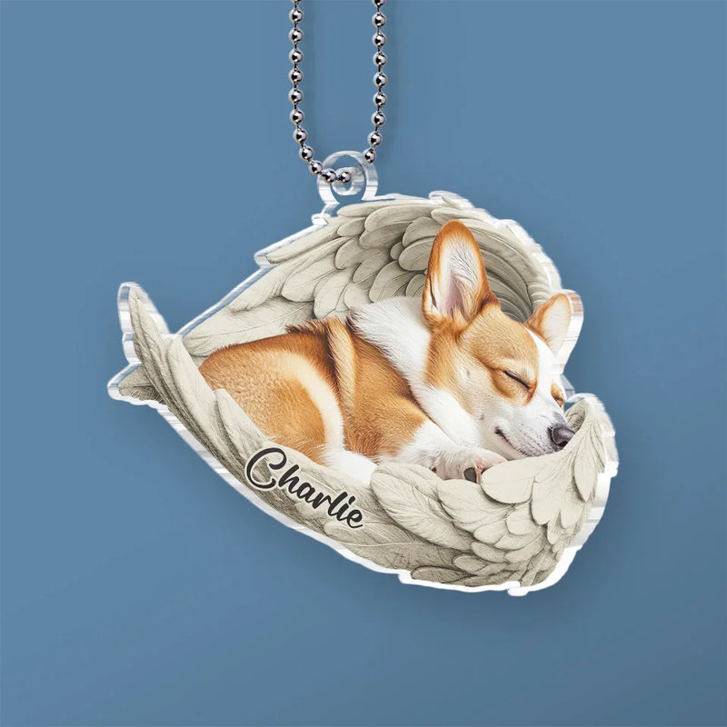 Custom Photo Pets Leave Paw Prints On Our Hearts - Memorial Personalized Custom Car Ornament - Acrylic Custom Shaped - Sympathy Gift For Pet Owners, Pet Lovers