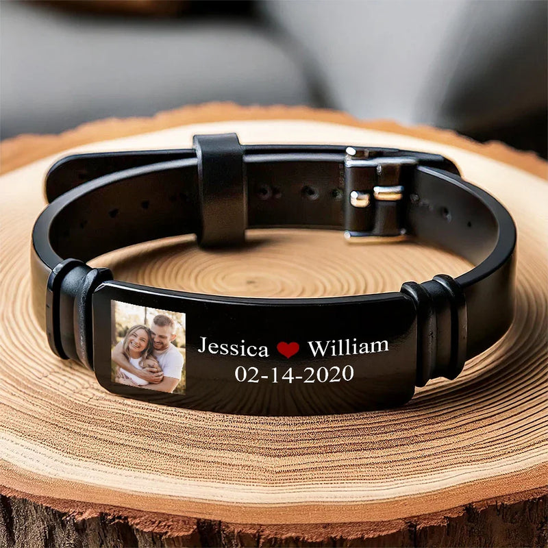 Custom Photo Couple Gifts - Personalized Bracelet