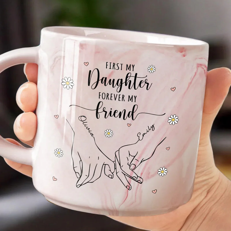 Custom Name Daughter Gifts for Mothers - Personalized Marble Mug
