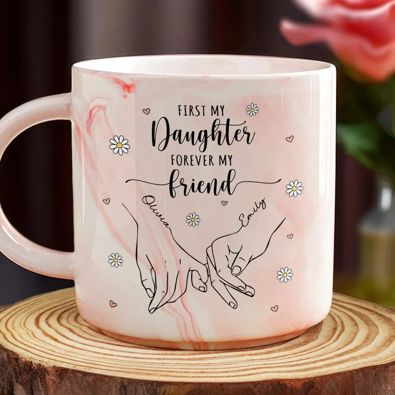 Custom Name Daughter Gifts for Mothers - Personalized Marble Mug