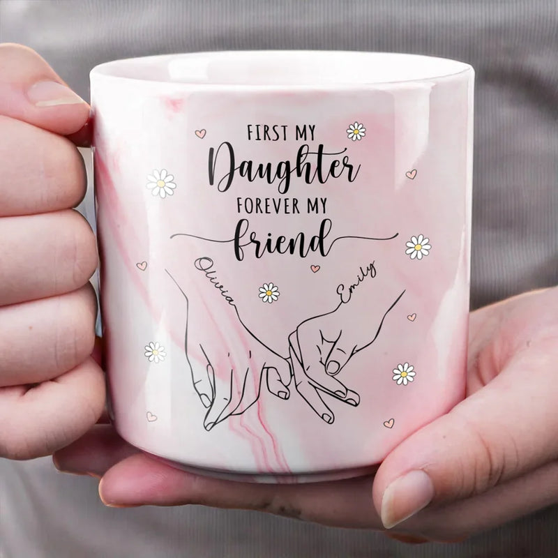 Custom Name Daughter Gifts for Mothers - Personalized Marble Mug
