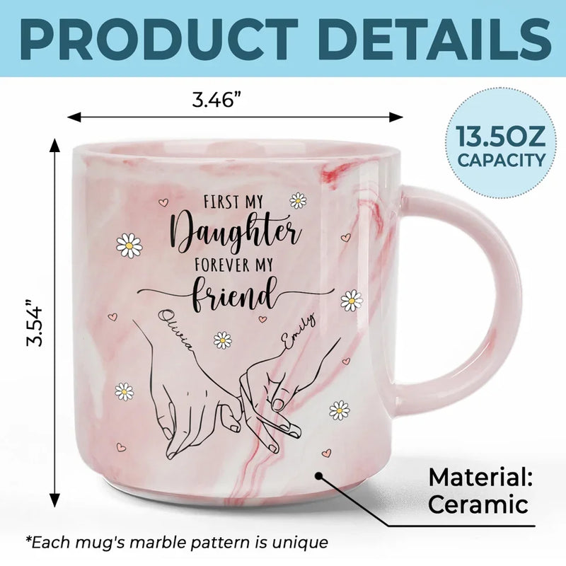 Forever My Little One - Family Personalized Custom Marble Mug - Gift For Mom, Grandma