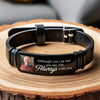 Custom Photo You Never Walk Alone - Memorial Personalized Custom Bracelet - Sympathy Gift For Family Members