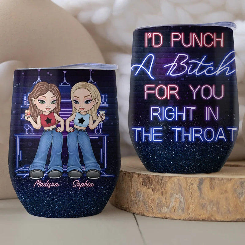 Best Friends Are Hard To Find - Bestie Personalized Custom Wine Tumbler - Gift For Best Friends, BFF, Sisters