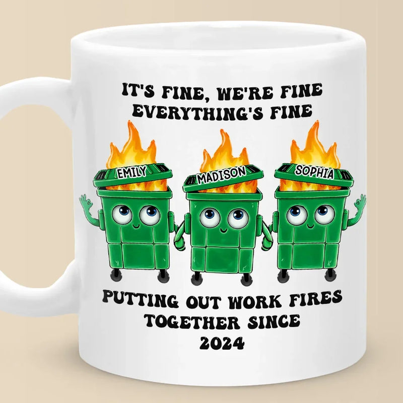 Work Friends Make My Heart Happy - Coworker Personalized Custom Mug - Gift For Coworkers, Work Friends, Colleagues