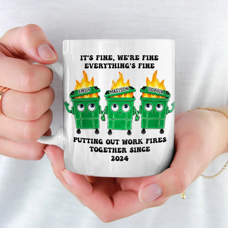 Work Friends Make My Heart Happy - Coworker Personalized Custom Mug - Gift For Coworkers, Work Friends, Colleagues