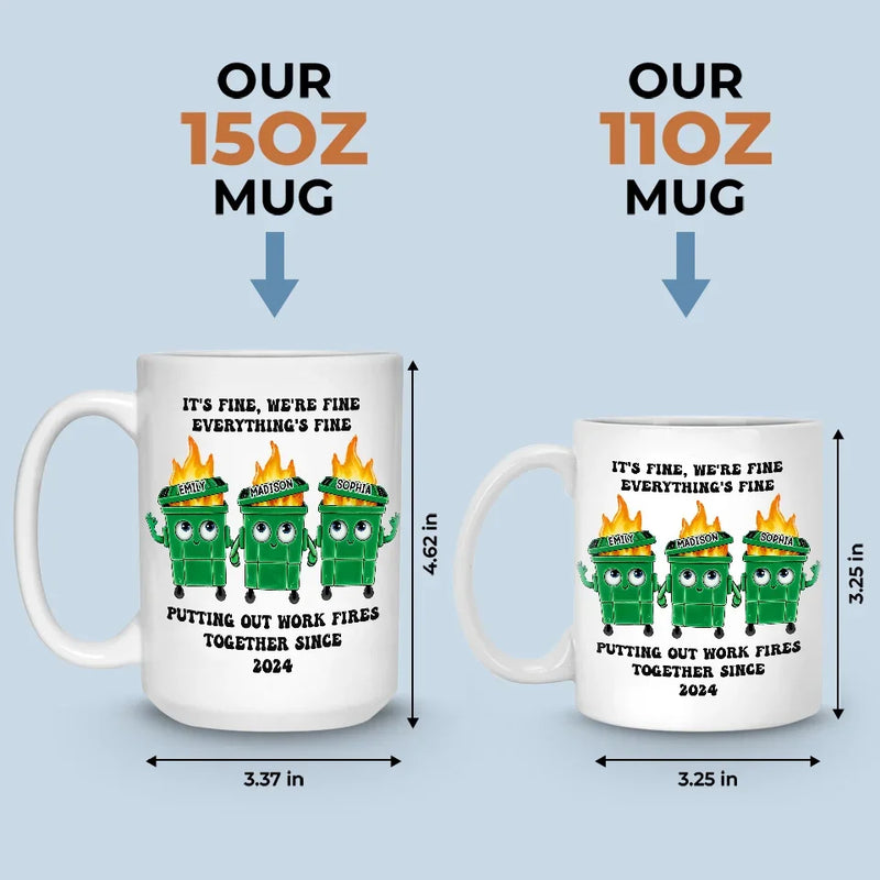 Work Friends Make My Heart Happy - Coworker Personalized Custom Mug - Gift For Coworkers, Work Friends, Colleagues