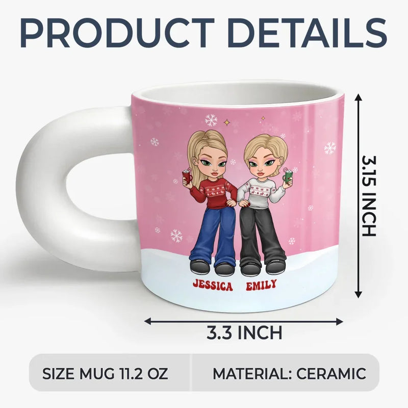 Besties For Life - Bestie Personalized Custom Chunky Mug - Gift For Best Friends, BFF, Sisters