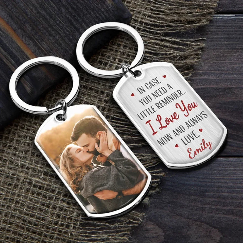Custom Photo I Love You Now And Always - Couple Personalized Custom Keychain - Gift For Husband Wife, Anniversary