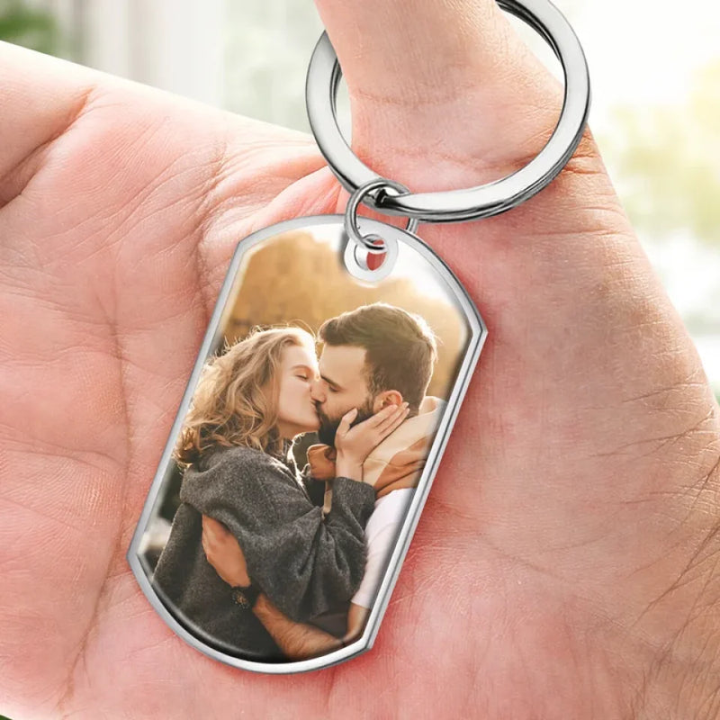 Custom Photo I Love You Now And Always - Couple Personalized Custom Keychain - Gift For Husband Wife, Anniversary