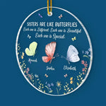 Custom Name Sister Butterfly Gifts - Personalized Ornament