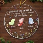 Custom Name Sister Butterfly Gifts - Personalized Ornament