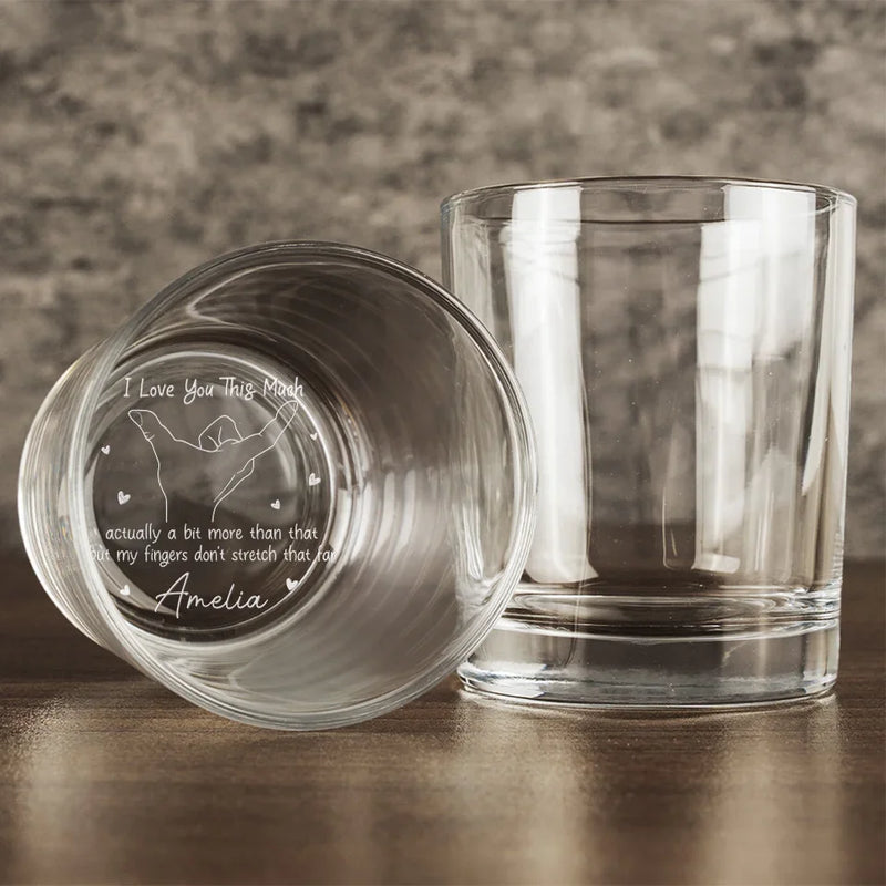 My Love Outgrows Every Boundary - Couple Personalized Custom Whiskey Glass - Gift For Husband Wife, Anniversary