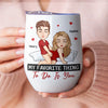 In Your Eyes, I See My World - Couple Personalized Custom Wine Tumbler - Gift For Husband Wife, Anniversary