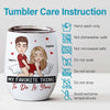 In Your Eyes, I See My World - Couple Personalized Custom Wine Tumbler - Gift For Husband Wife, Anniversary