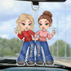 Friends Don’t Let Friends Do Silly Thing Alone - Bestie Personalized Custom Car Ornament - Acrylic Custom Shaped - Gift For Best Friends, BFF, Sisters
