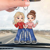 Friends Don’t Let Friends Do Silly Thing Alone - Bestie Personalized Custom Car Ornament - Acrylic Custom Shaped - Gift For Best Friends, BFF, Sisters