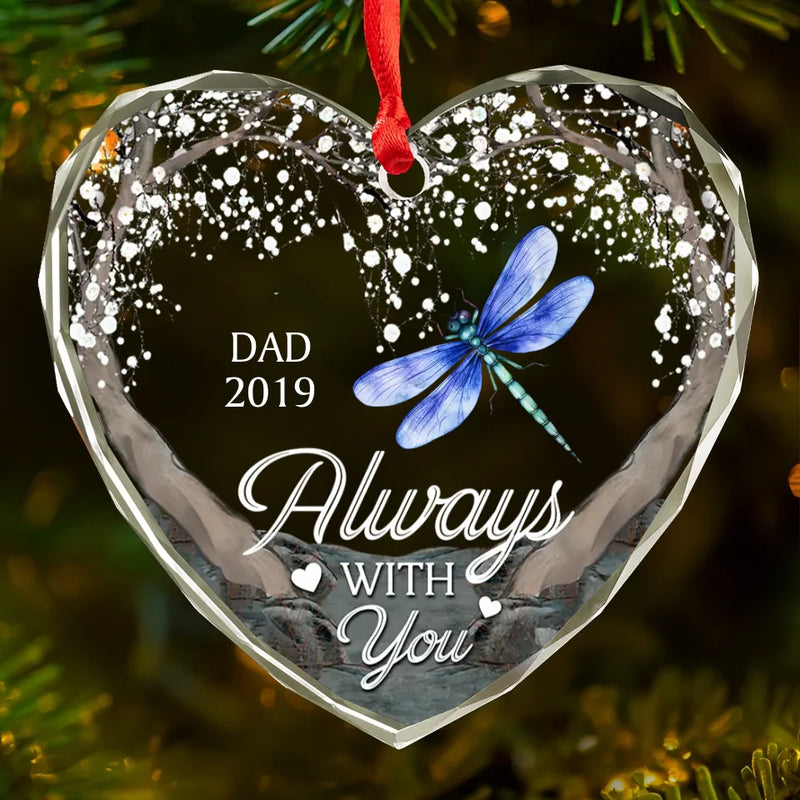 Your Life Was A Blessing, Your Memory A Treasure - Memorial Personalized Custom Heart Glass Ornament - Sympathy Gift For Family Members