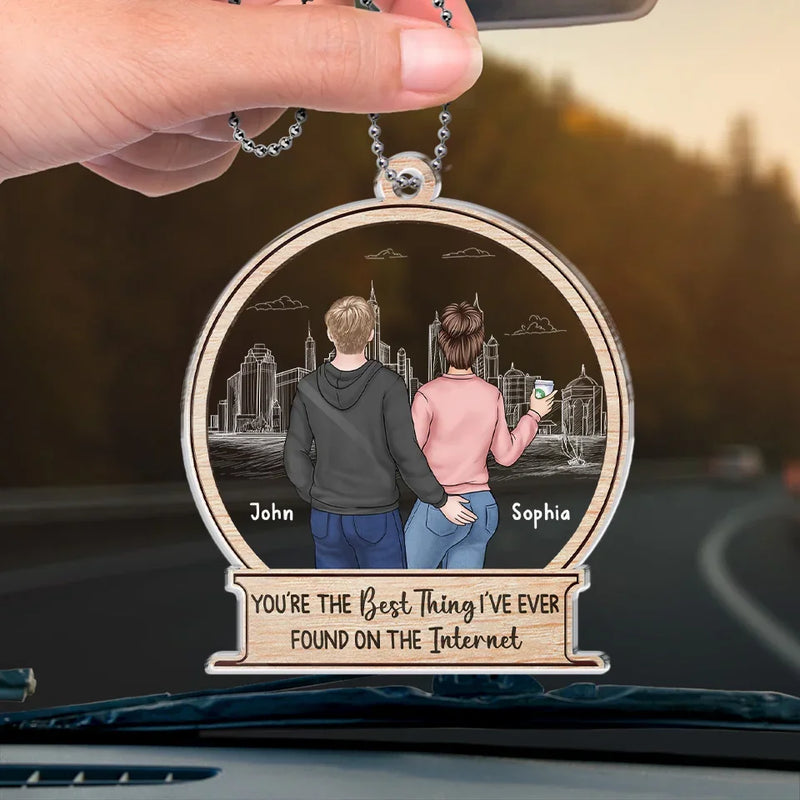 Custom Name Couple City Gifts - Personalized Car Ornament