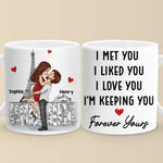 Custom Name Paris Couple Love Gifts - Personalized Mugs