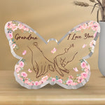 Custom Grandma I Love You Butterfly Gifts - Personalized Shaped Acrylic Plaque