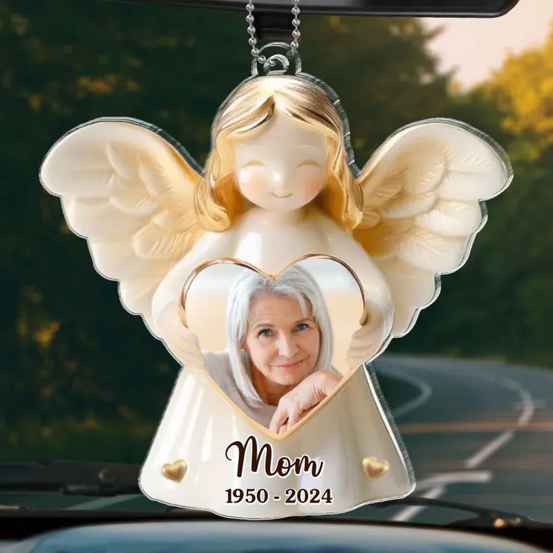 Custom Photo Your Love Will Always Be Our Guide - Memorial Personalized Custom Car Ornament - Acrylic Custom Shaped - Sympathy Gift For Family Members