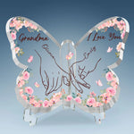 Custom Grandma I Love You Butterfly Gifts - Personalized Shaped Acrylic Plaque