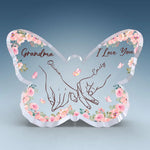 Custom Grandma I Love You Butterfly Gifts - Personalized Shaped Acrylic Plaque