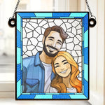 Custom Couple Photo Gifts - Personalized Suncatcher Ornament