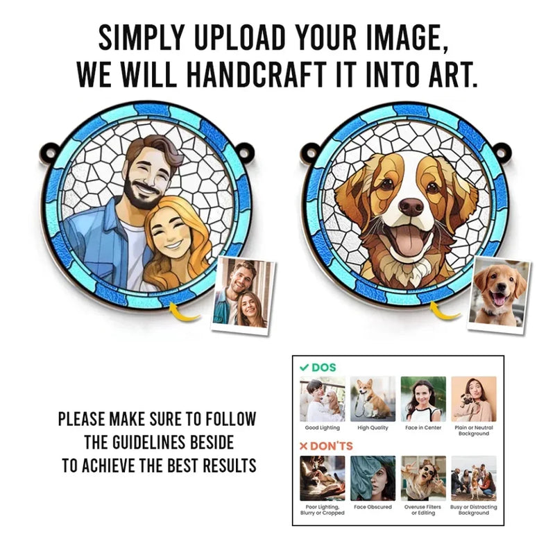 Custom Photo Better Together - Couple Personalized Window Hanging Suncatcher Ornament - Gift For Husband Wife, Anniversary