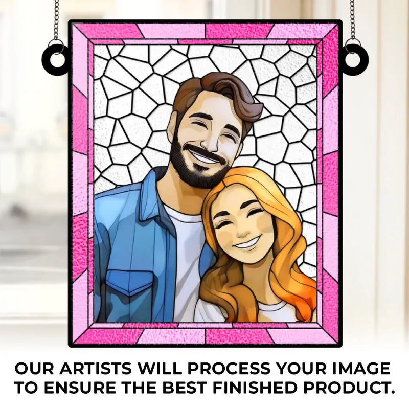 Custom Photo Better Together - Couple Personalized Window Hanging Suncatcher Ornament - Gift For Husband Wife, Anniversary