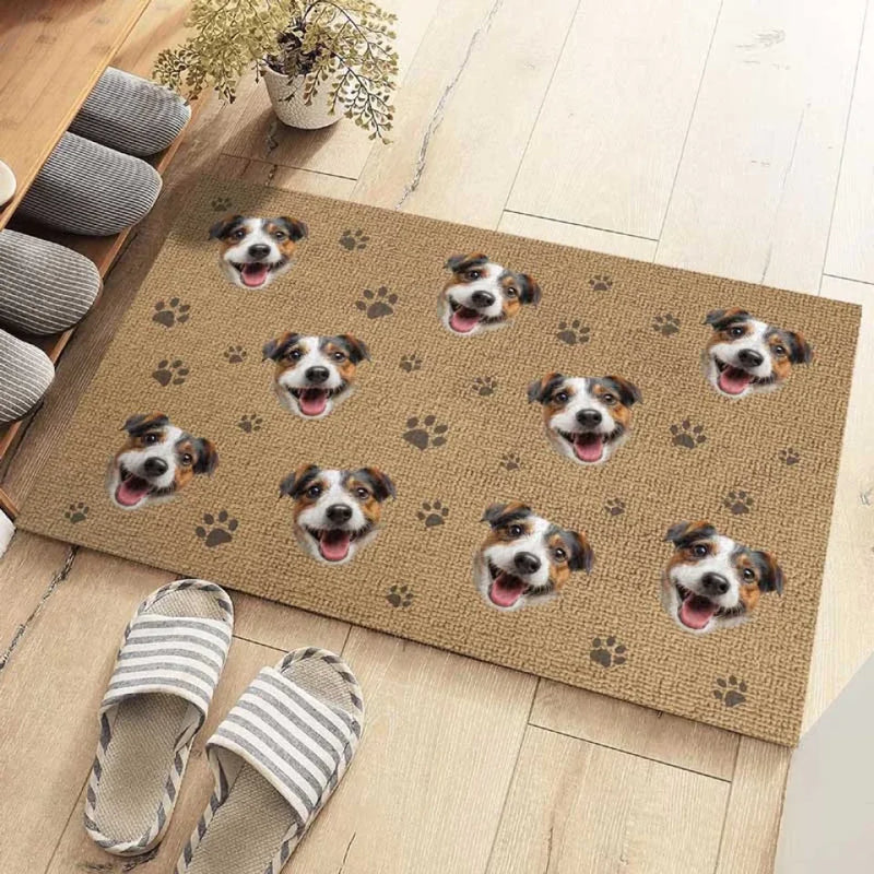 Custom Photo Little Paws, Big Dreams - Dog & Cat Personalized Custom Home Decor Decorative Mat - House Warming Gift For Pet Owners, Pet Lovers