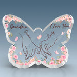 Custom Grandma I Love You Butterfly Gifts - Personalized Shaped Acrylic Plaque