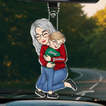Custom Name Grandma and Grandson Gifts - Personalized Car Ornament