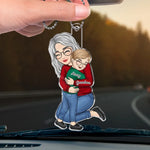 Custom Name Grandma and Grandson Gifts - Personalized Car Ornament