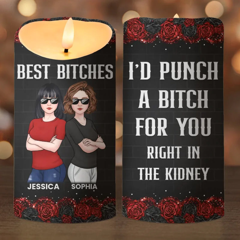 Custom Name Best Bitches Friendship Gifts for Women - Personalized LED Candle