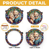 Custom Photo A True Love Story Never Ends - Couple Personalized Window Hanging Suncatcher Ornament - Gift For Husband Wife, Anniversary