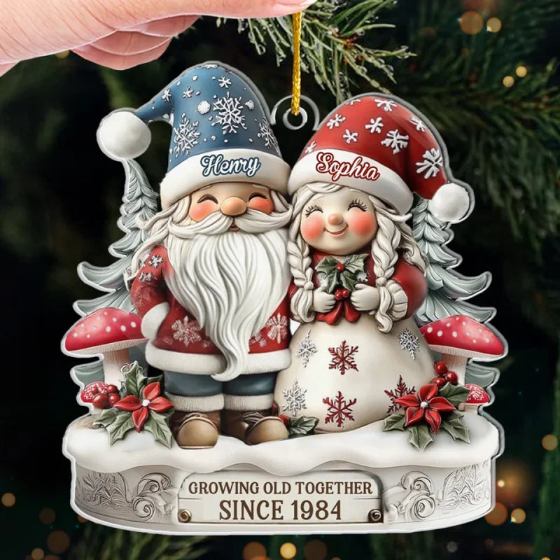 Love Knows No Height - Couple Personalized Custom 3D Inflated Effect Printed Ornament - Acrylic Custom Shaped - Gift For Husband Wife, Anniversary